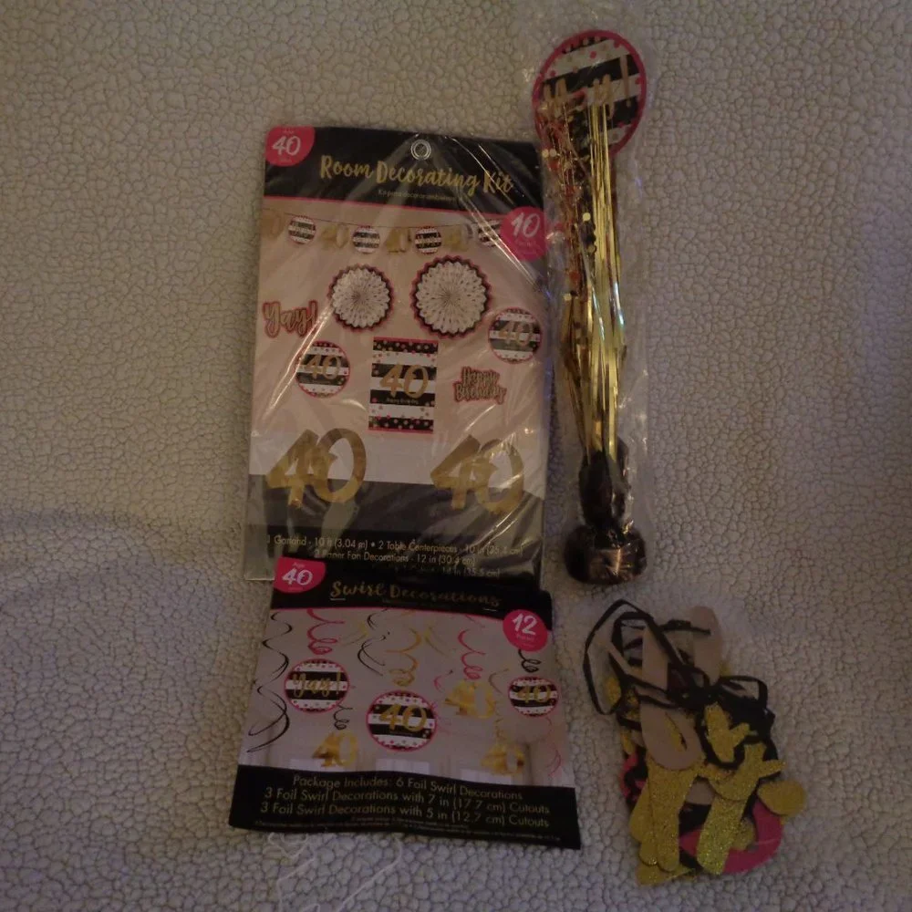 BUNDLE Lot of 40th Birthday Decorations